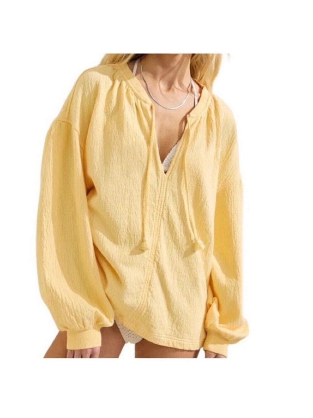 aerie Soft Yellow Lightweight Sweatshirt, Size XL, NWOT